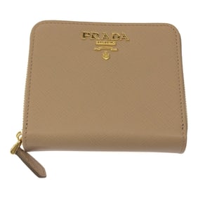 PRADA Prada Bi-fold Wallet Saffiano Compact 1ML036 Beige Mikunigaoka Store