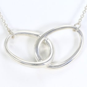 Tiffany double loop silver necklace, total weight approx. 8.1g, 42cm