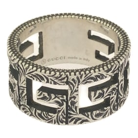GUCCI Gucci Ring Square G 19 Arabesque 551918 Silver (Smoked Finish) Ag925 Mikunigaoka Store