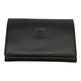 LOEWE Card Case Black Leather Women's Men's Unisex Mikunigaoka Store