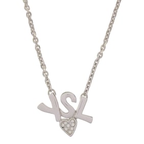 YVES SAINT LAURENT Yves Saint Laurent Necklace Heart Stone Chain Silver Women's Mikunigaoka Store