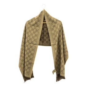 GUCCI Gucci Scarf GG Pattern Stole 133483 Brown 100% Wool Unisex Mikunigaoka Store