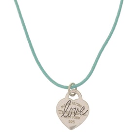 TIFFANY&Co. Tiffany Necklace Heart Silk Cord LOVE PRTT Return to Silver Ag925 Mikunigaoka Store