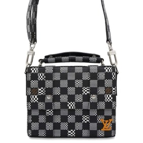 Louis Vuitton Handbag Damier Distorted Flap Soft Trunk N50032 Black