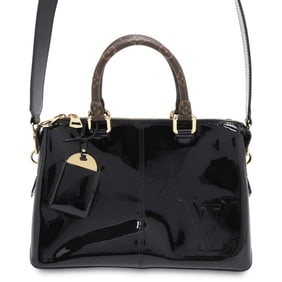 Louis Vuitton Handbag Patent Calf Leather Monogram Tote Miroir M54626 2way Shoulder Bag Black
