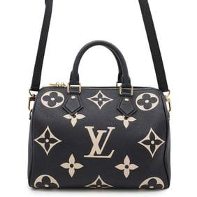 Louis Vuitton Handbag Bicolor Monogram Empreinte Speedy Bandouliere 25 M58947 2way Black