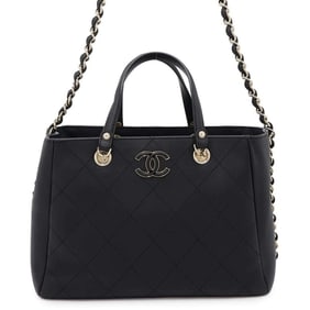 Chanel Tote Bag Matelasse Coco Mark Small Bullskin AS0355 CHANEL Black