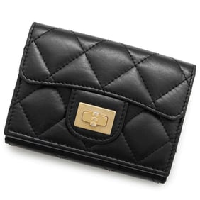 Chanel Tri-fold Wallet 2.55 Small Flap Calf Leather A70325 CHANEL Black