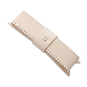 Chanel Barrette Ribbon Motif Coco Mark Lambskin Faux Pearl 23S AA9134 CHANEL Hair