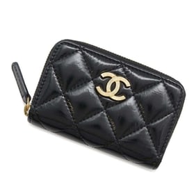 Chanel Wallet/Coin Case Matelasse Coco Mark Zip Coin Purse Patent Calf Leather AP4262 CHANEL Black