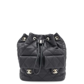 CHANEL Backpack Matelasse Coco Mark Lambskin AS4342 Black