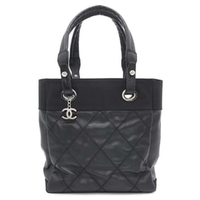 Chanel Tote Bag Paris Biarritz PM Matelasse Coco Mark Small A34208 CHANEL Black