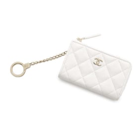 CHANEL Wallet/Coin Case Matelasse Coco Mark Caviar Skin AP0221 Wallet White