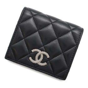 Chanel Bi-fold Wallet Matelasse Coco Mark Lambskin AP3407 CHANEL Black