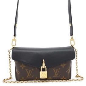 Louis Vuitton Shoulder Bag Monogram Padlock On Strap M80559 LOUIS VUITTON 2way Black