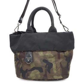 Prada Tote Bag Reversible Nylon BR4521 PRADA Hand Shoulder Black Camouflage