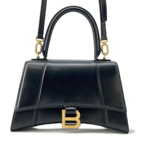 Balenciaga Handbag Hourglass Small S Leather 5935461QJ4M1000 BALENCIAGA Shoulder Black