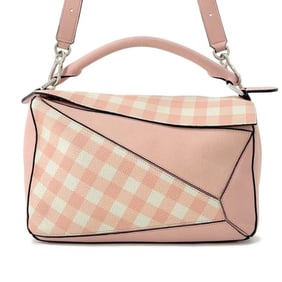LOEWE Handbag Puzzle Bag Medium Gingham Check 2way Shoulder