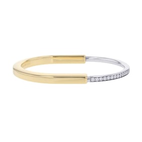 Tiffany Bracelet Rock Bangle Large Diamond Total 1.32ct K18YG K18WG 70181169