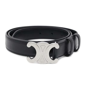 CELINE Triomphe Medium Belt in Taurillon Leather Size 90 45AK93A01 Black