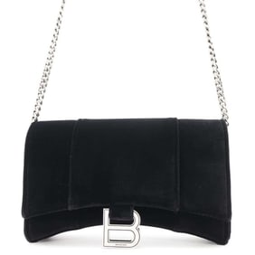 Balenciaga Chain Wallet Hourglass Velvet 656050 BALENCIAGA Black