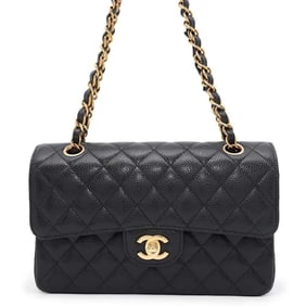 Chanel Chain Shoulder Bag Matelasse 23 Coco Mark Double Caviar Skin A01113 CHANEL Black