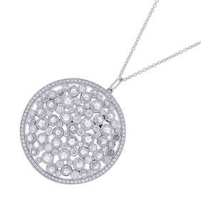 Tiffany Necklace Cobblestone Diamond Rose Cut Pt950 Platinum & Co. Pendant