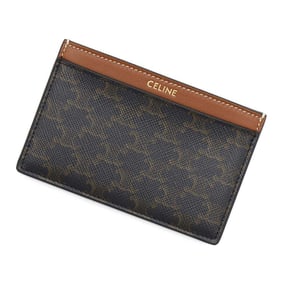 Celine Business Card Holder/Card Case Triomphe 10B702 CELINE Pass Wallet Brown