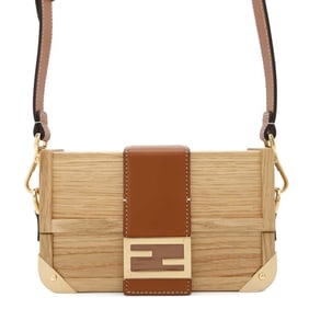 FENDI Shoulder Bag Baguette Trunk Wood 7VA507