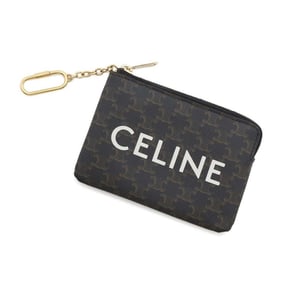 CELINE Wallet/Coin Case Triomphe Coin & Card Pouch 10C662CA2 Purse Black