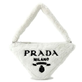 Prada handbag terry cloth boa 1NE043 PRADA white