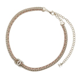 Chanel choker Coco mark leather rhinestone metal B22 S AB8307 CHANEL