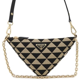 Prada Handbag Triangle Canvas 1BC543 PRADA Black