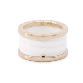 BVLGARI Ring B-zero1 4 Band K18PG Pink Gold White Ceramic Size 52 346518