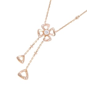 BVLGARI Necklace Fiorever Diamond 0.19ct K18PG Pink Gold 357137