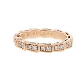 BVLGARI Ring Serpenti Viper Diamond 0.41ct K18PG Pink Gold Size 49 349701