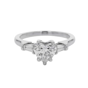 Harry Winston Ring Heart Shape Classic Diamond 1.02ct Pt950 Platinum Size Approx. GIA