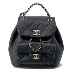 Chanel Backpack Matelasse Coco Mark Lambskin AS2908 CHANEL Bag Black