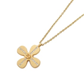 Chanel necklace clover motif Coco mark rhinestone 01 C CHANEL
