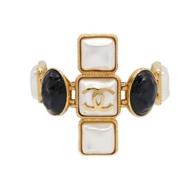 Chanel Bracelet Gripoa Coco Mark P20K CHANEL Black White