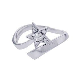 Chanel Ring Comet Diamond K18WG White Gold Size 49 J2861 CHANEL