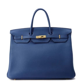 Hermes Birkin 40 Deep Blue Togo Z Stamp HERMES Handbag