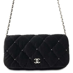 Chanel Chain Shoulder Bag Matelasse Coco Mark Velvet AP4159 CHANEL Black