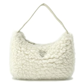 Prada Shoulder Bag Wool 1NE515 PRADA Handbag White