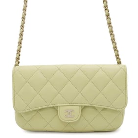Chanel Chain Shoulder Bag Flap Phone Case Matelasse Coco Mark Lambskin AP2096 CHANEL Pochette