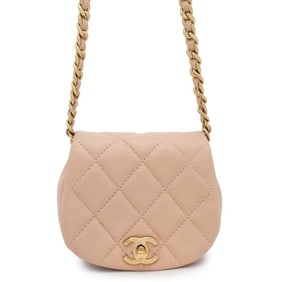 Chanel Chain Shoulder Bag Matelasse Coco Mark Mini Lambskin AP2344 CHANEL