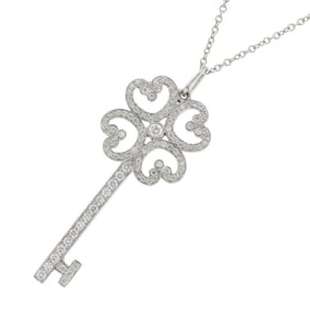 Tiffany Necklace Quatra Heart Key Diamond Pt950 Platinum & Co.