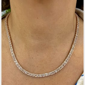 14K Rose Gold 20.00 Ct. Diamond Necklace