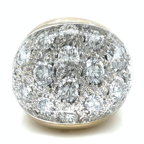 18K White Gold 3.00 Ct. Diamond Glass Domed Ring