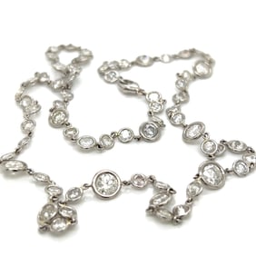 18K White Gold 15.25 Ct. Diamond by the Yard Necklace